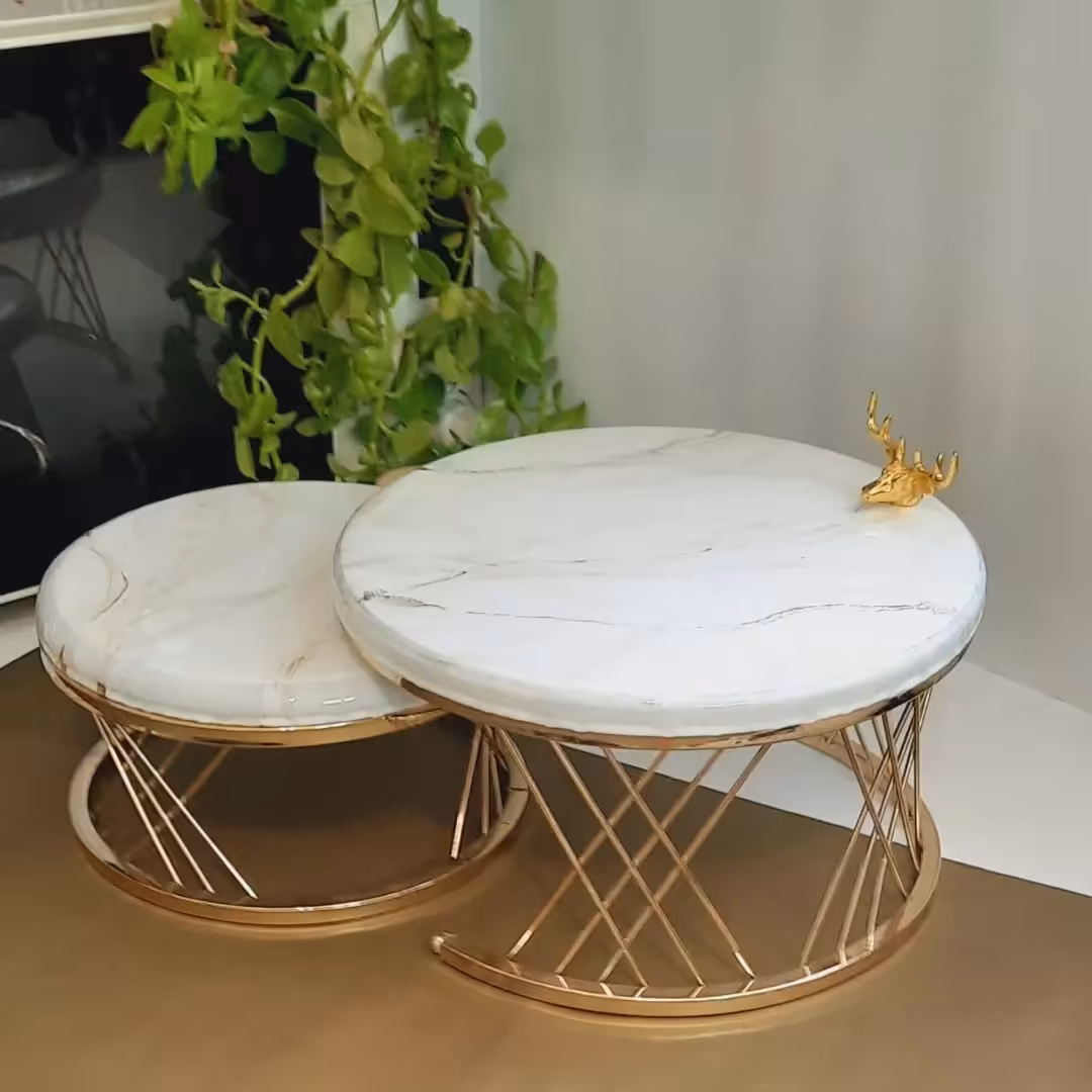 ست پذیرایی استند دو طبقه به همراه سینی پذیرایی طرح مرمر 