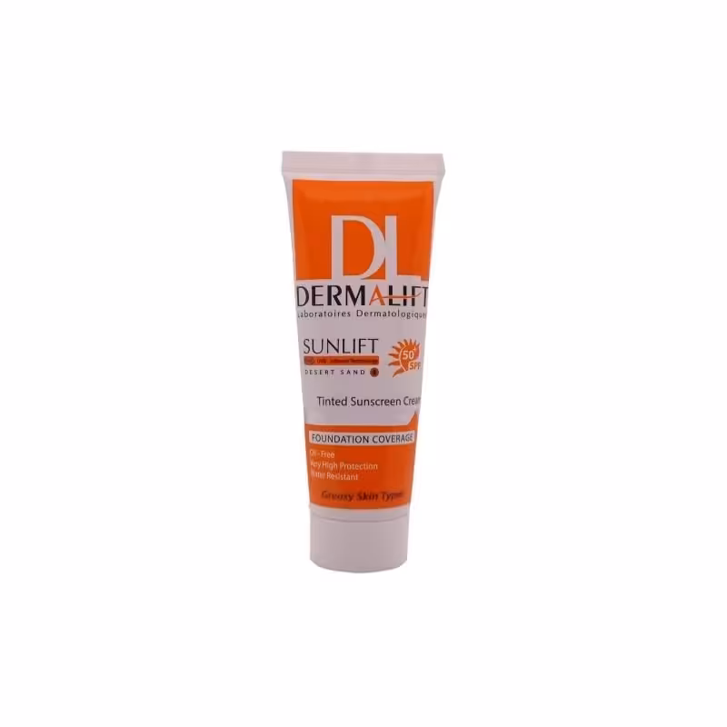کرم ضد آفتاب SPF50 شماره 4 شن صحرایی مناسب پوست چرب درمالیفت 40 میل