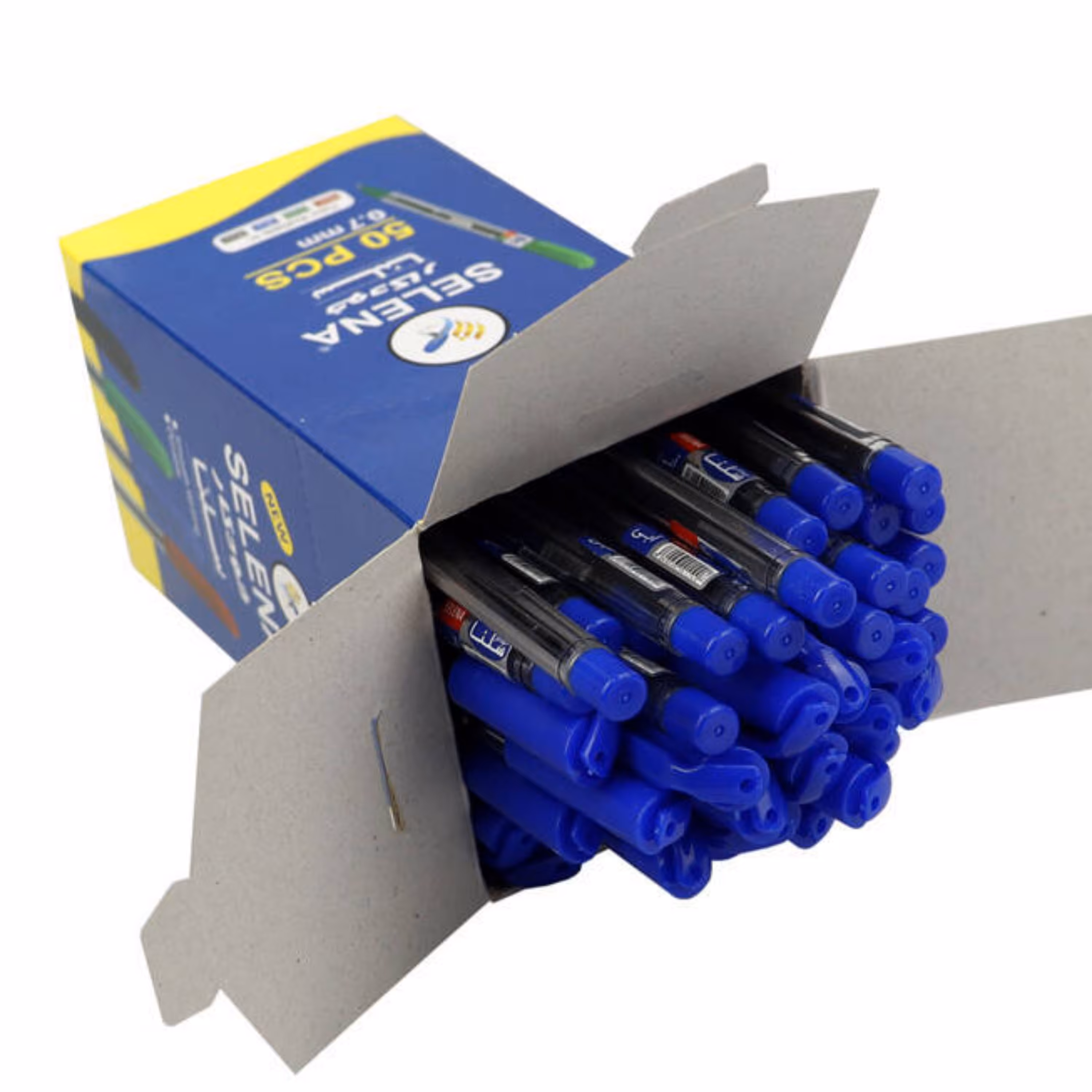 خودکار سلنا Selena  بسته 50 عددی  رنگ آبی0.7