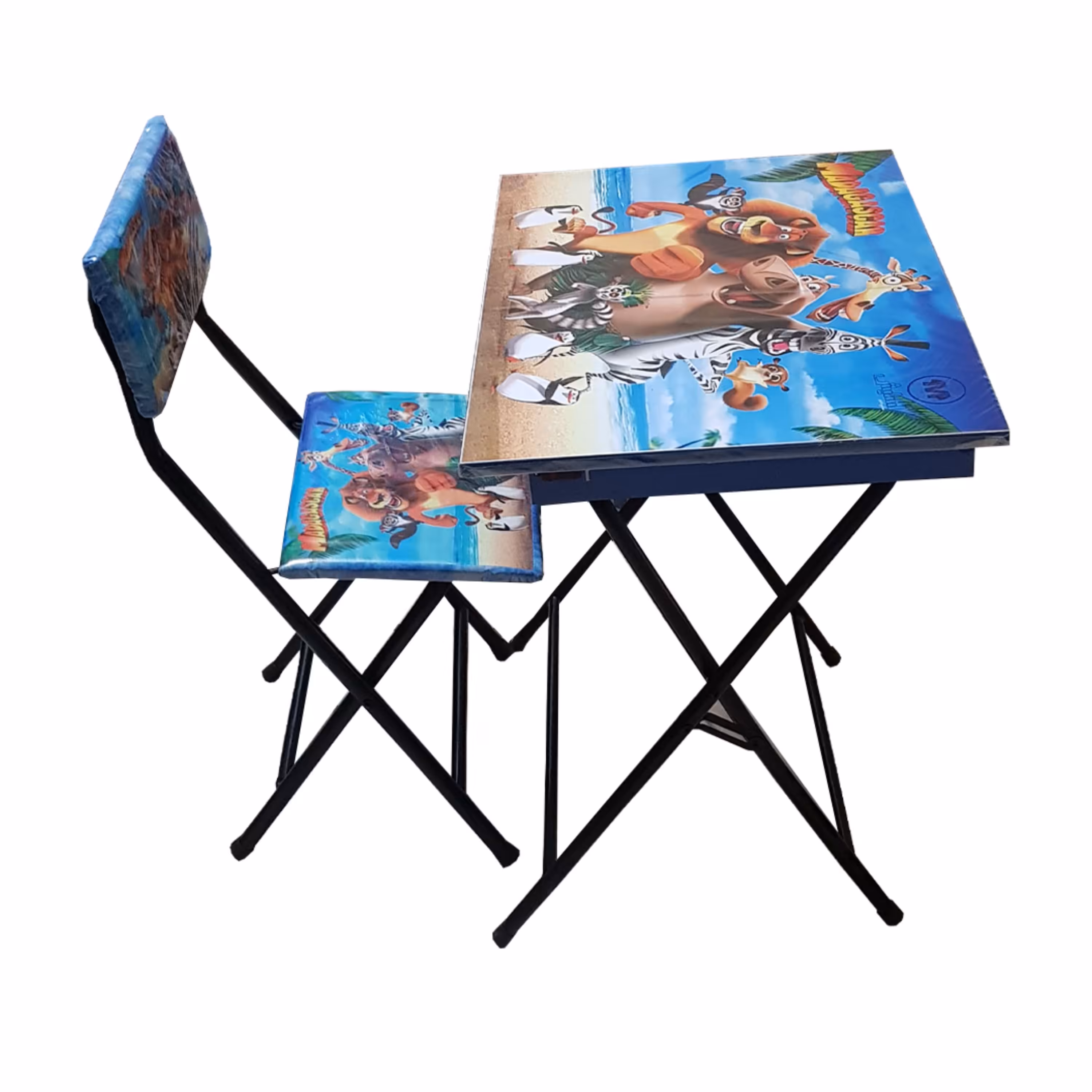 میز تحریر تاشو بدون باکس  - به همراه صندلی - طرح ماداگاسکار (پس کرایه)