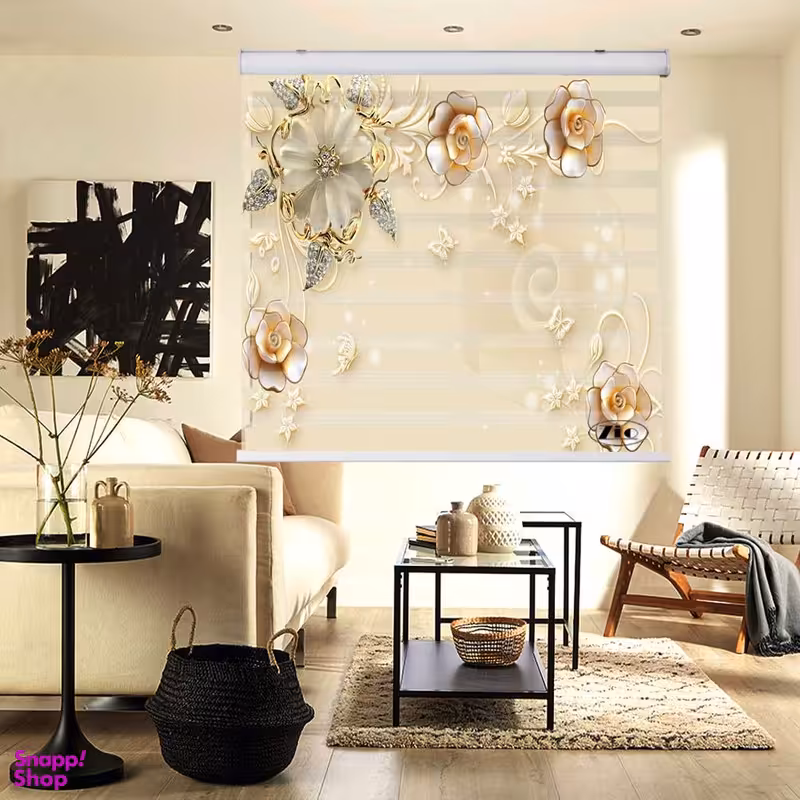 پرده زبرا زیو کد 3D1207 سایز 150x150 سانتی متر