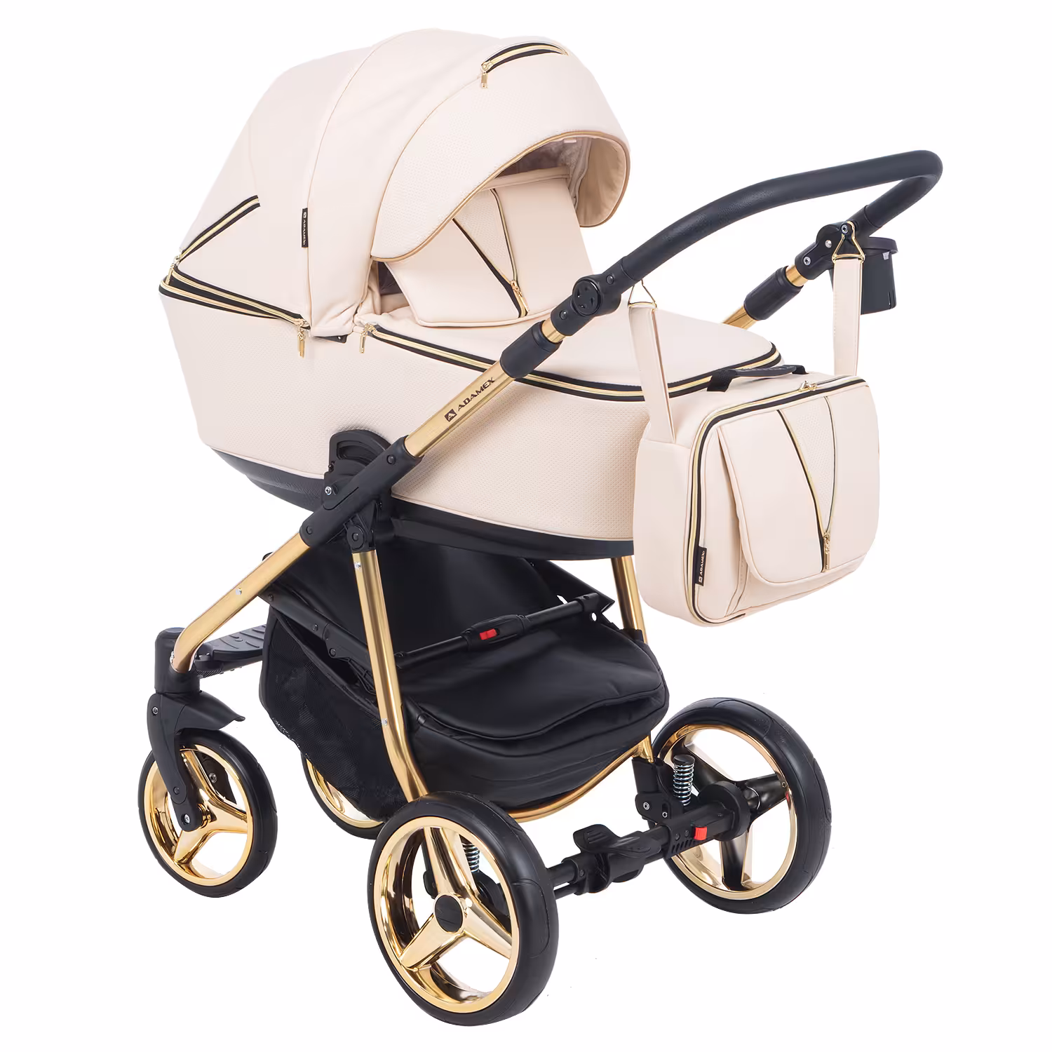 کالسکه کریر ادامکس سیرا گلد کرم-طلایی چهارتکه جدید  ADAMEX SIERRA 305