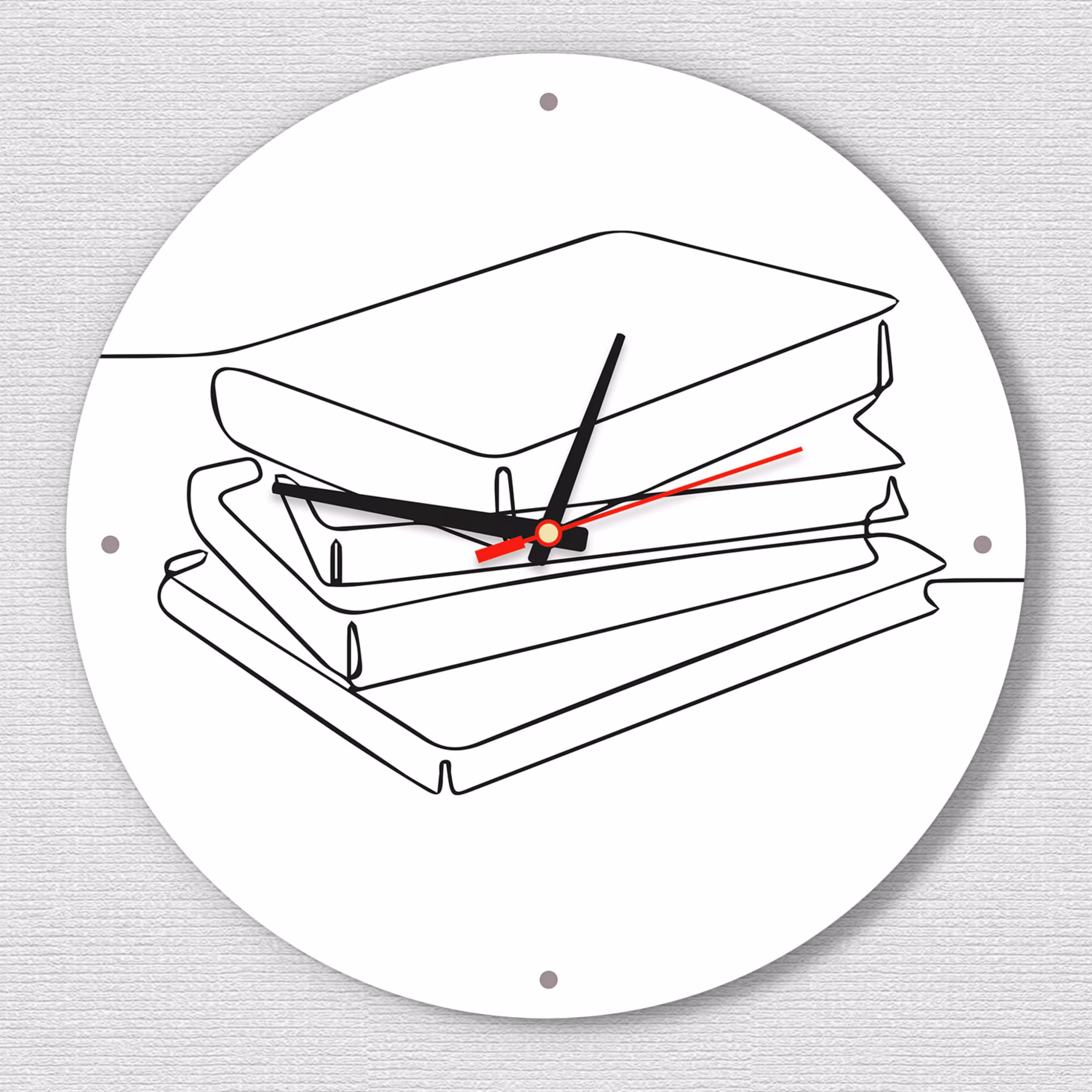 ساعت دیواری ساده فانتزی کتاب مان لیزر