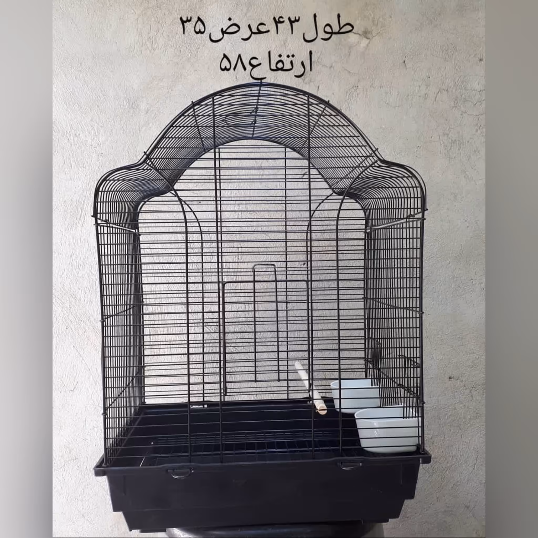 قفس 3خم مناسب پرندگان بزرگ و متوسط 43×35 ارتفاع 58