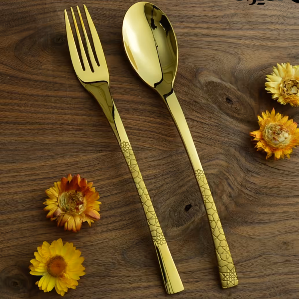 سرویس قاشق و چنگال طلائی نیکولاس مدل 8822