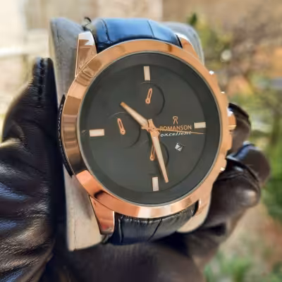 ساعت مچی ست مردانه و زنانه رومانسون و الگانس بند چرم