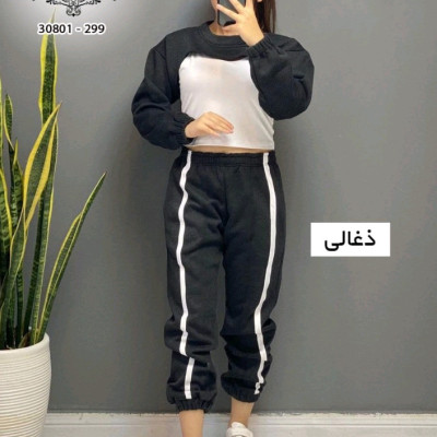 ست سه تیکه کراپ شلوار دورس 30801