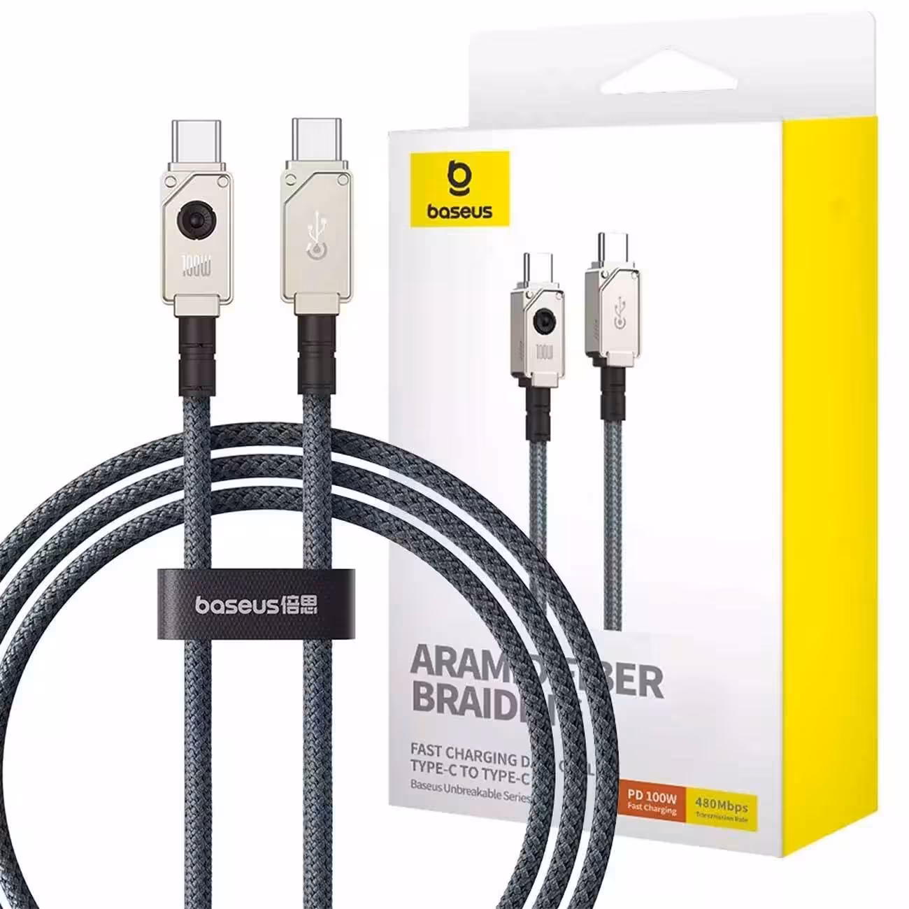 کابل سوپر فست شارژ تایپ سی به تایپ سی 100 وات 2 متری بیسوس CB000051 P10355800221-01