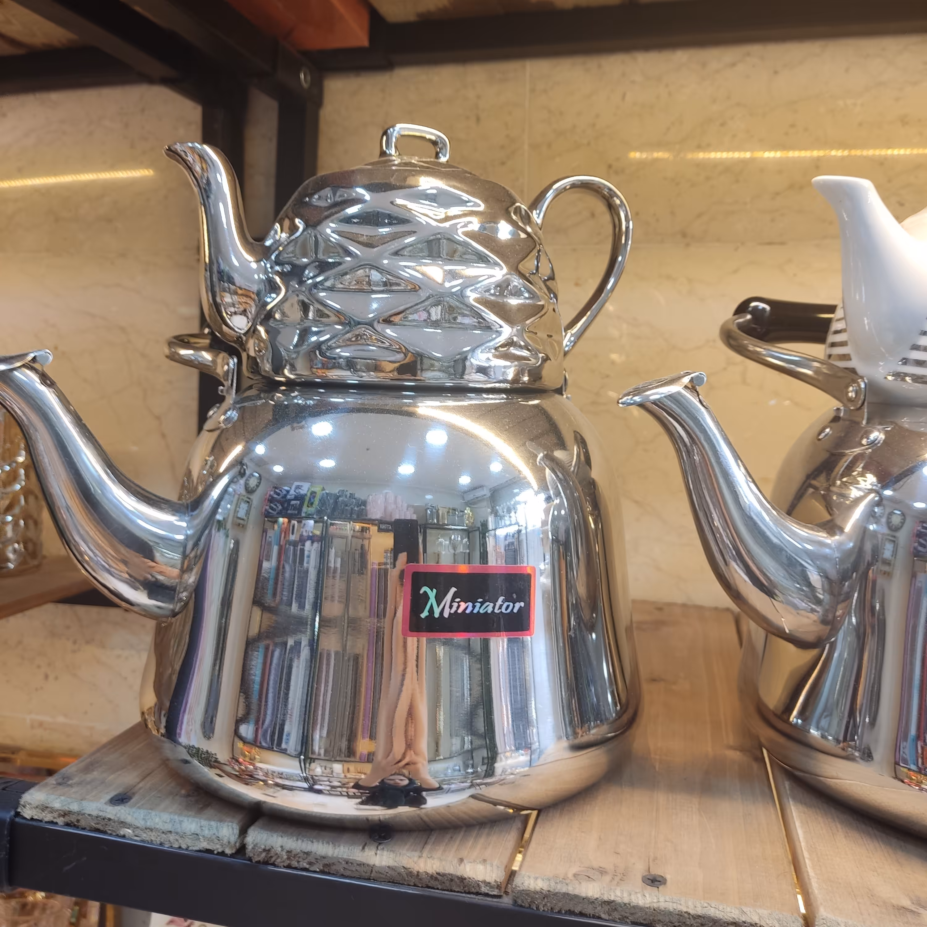 کتری استیل در دار  برند مینیاتور ورق زخیم