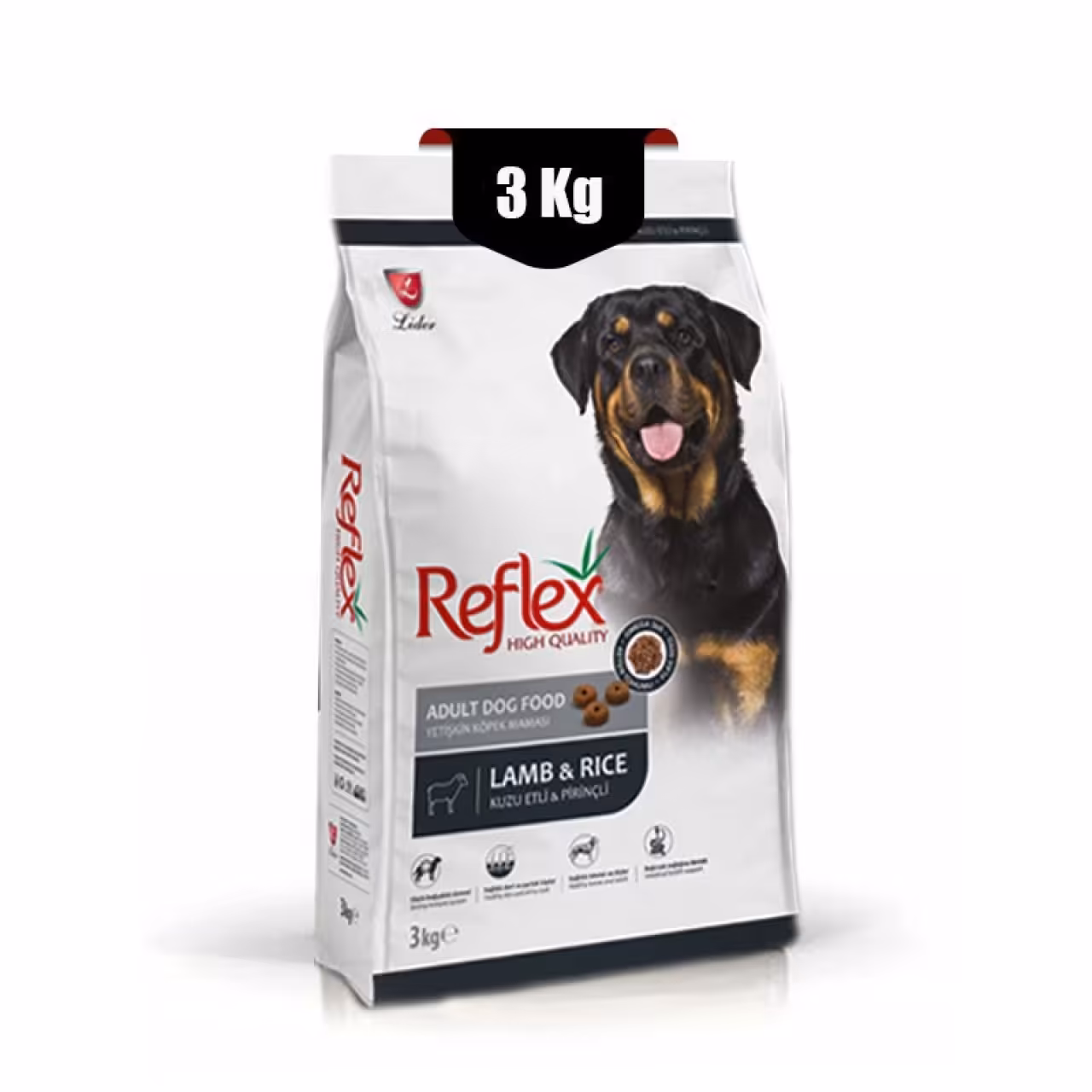 غذای خشک سگ بالغ رفلکس طعم بره و برنج وزن 3 کیلوگرم