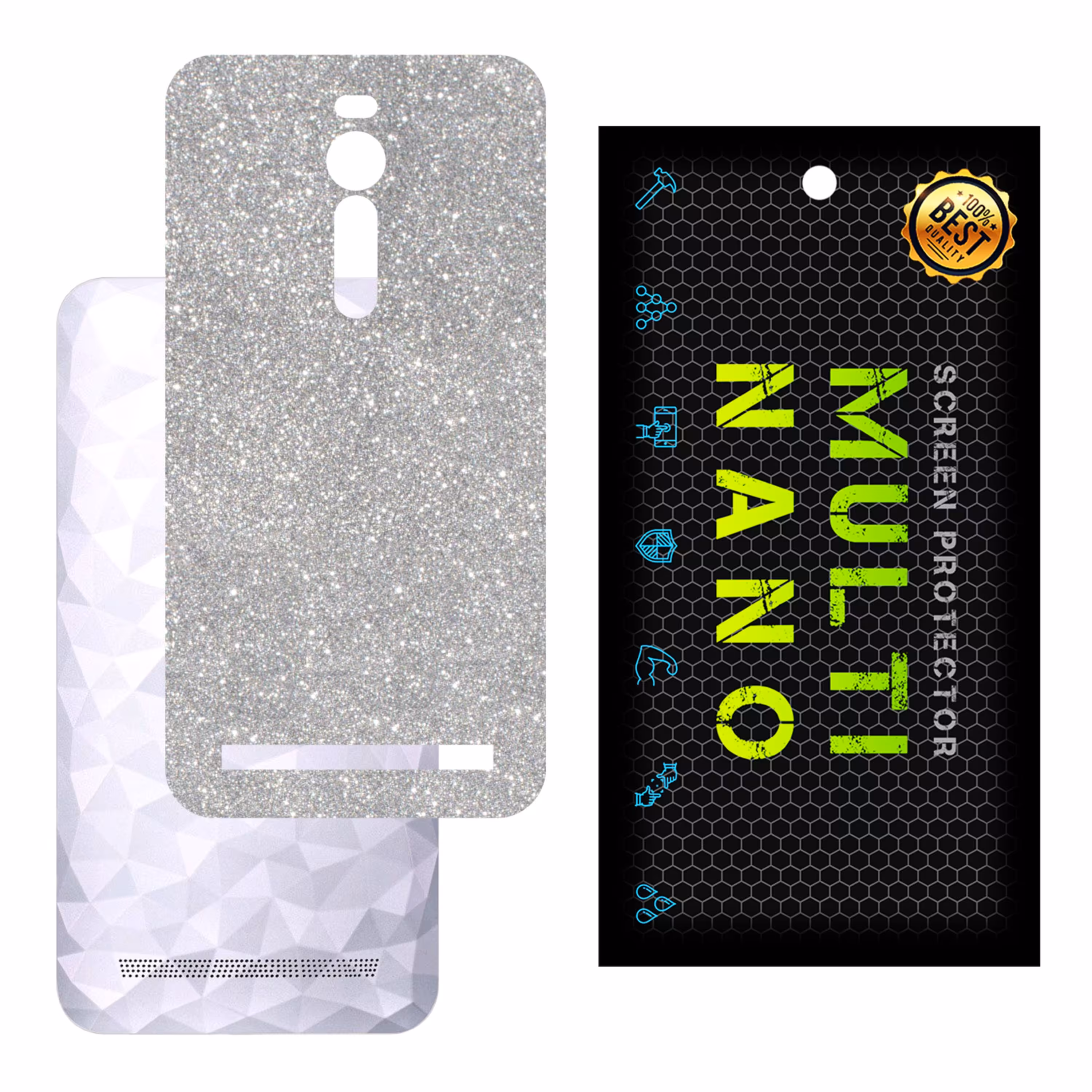 برچسب پوششی MultiNano مدل X-G1F-Silver برای پشت موبایل ایسوس Zenfone 2 Deluxe