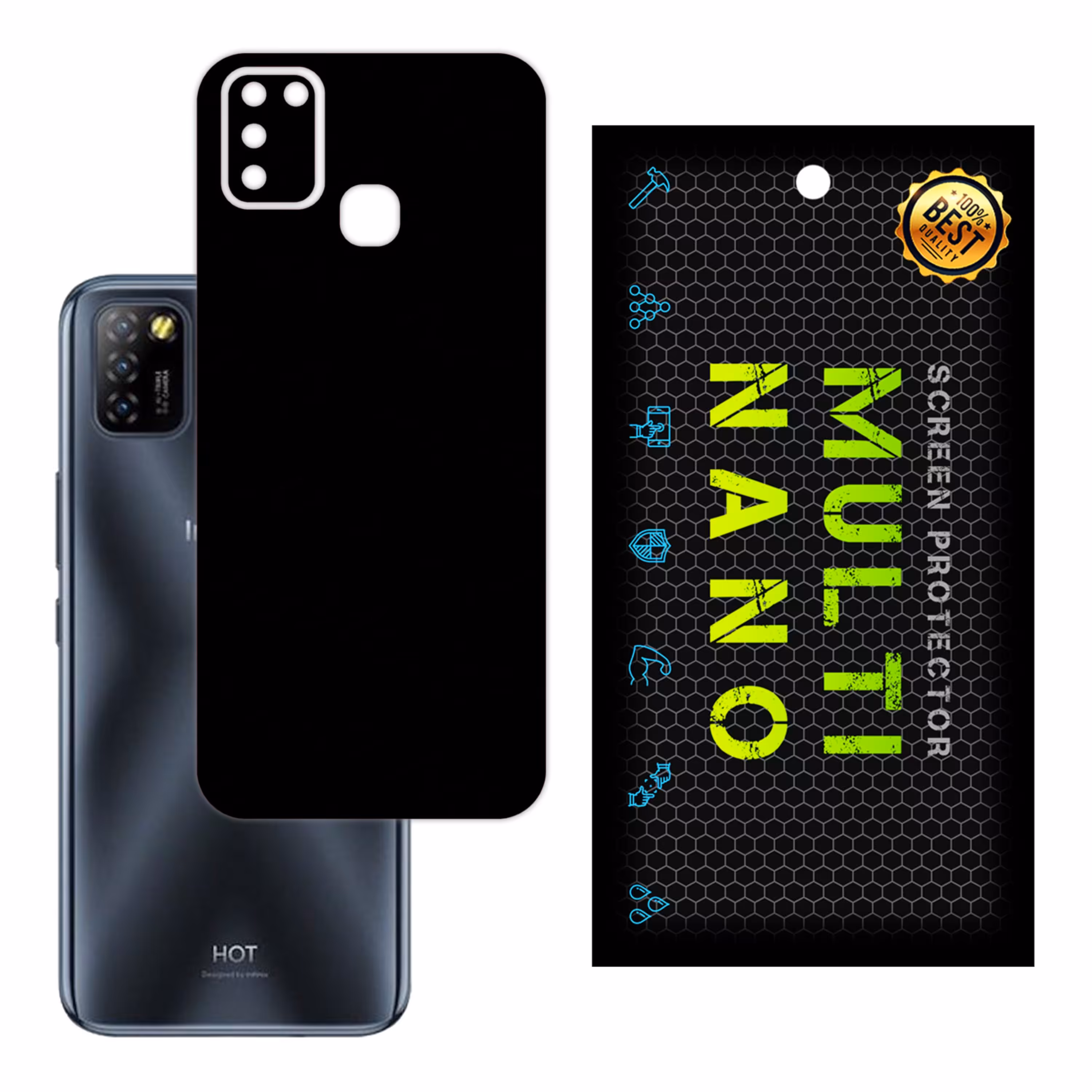 برچسب پوششی MultiNano مدل X-F1M-Black برای پشت موبایل اینفینکس Hot 10 Lite