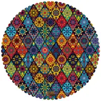 رومیزی مخمل طرح سنتی سایز 90 در 95 مدل T2-79 شرکت رنس