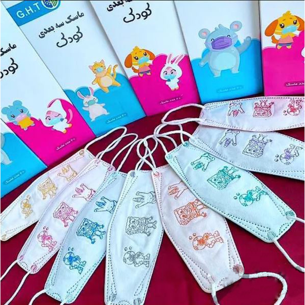 ماسک کودک سه بعدی 4 لایه بسته 10 عددی