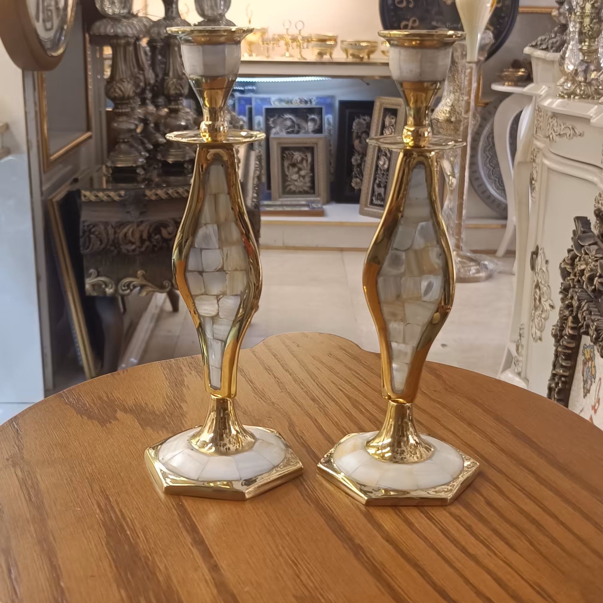 شمعدان برنجی شمعدان برنج هندی شمعدانی ظروف برنجی هندی شمعدانی آبکاری