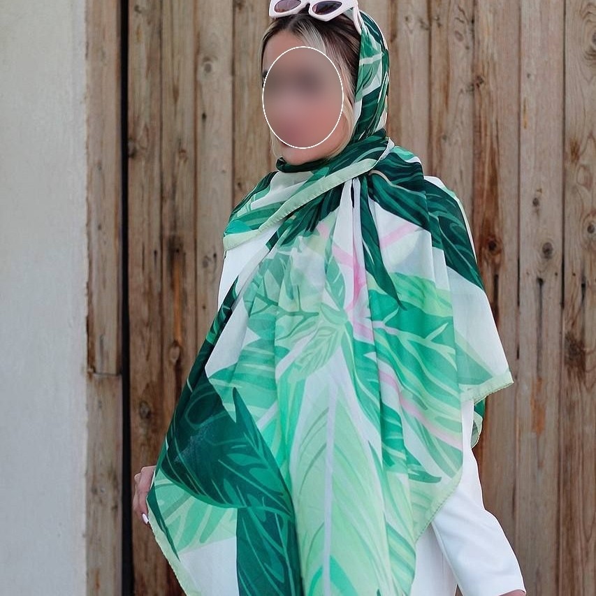 روسری نخی روزمره طرح هاوایی تابستانه