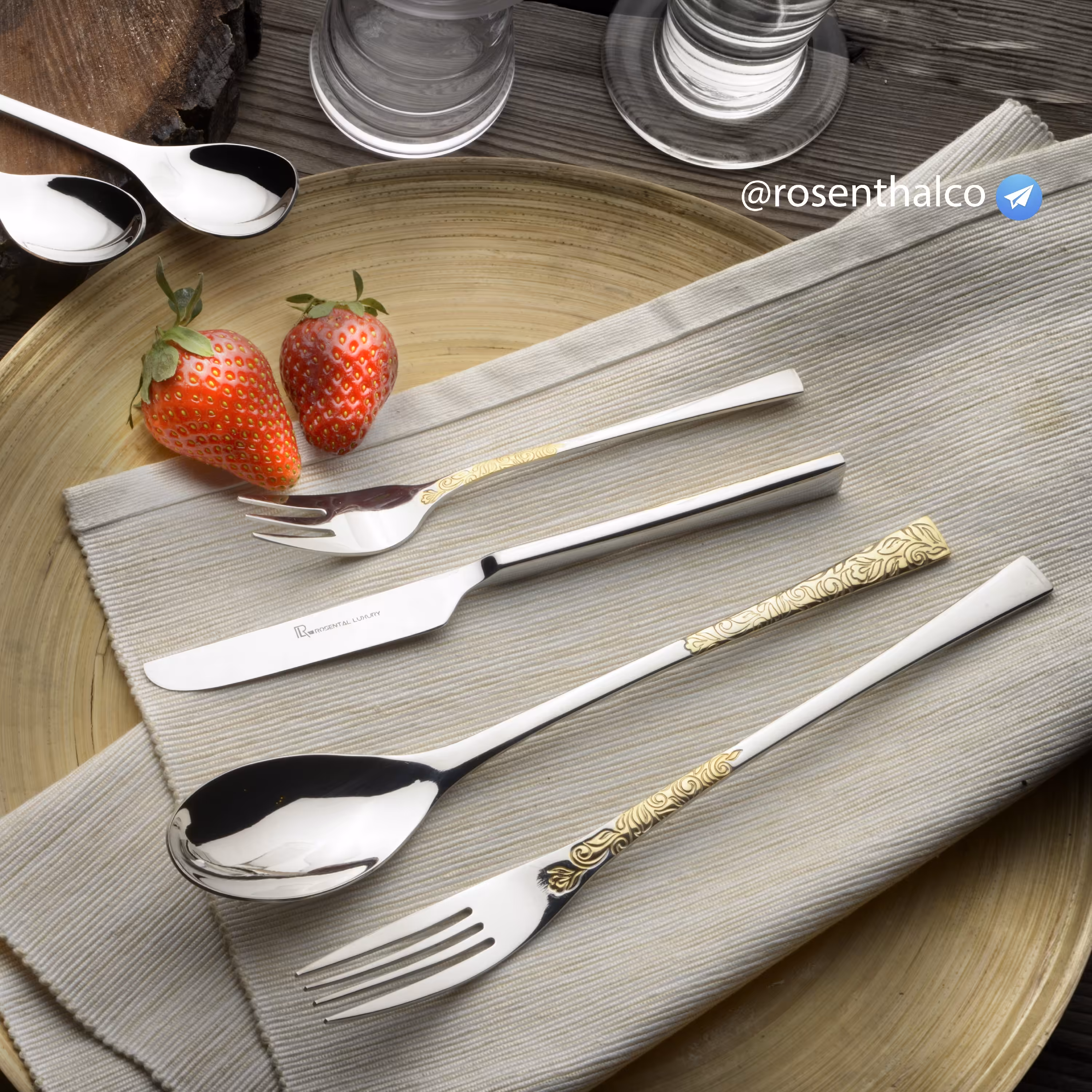 سرویس قاشق چنگال  30 نفره 155 پارچه ( ویکتوریا ) براق طلایی  8833 G

