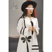 مانتو مزون دوز مجلسی مدل سنجاقک رنگ سفید آف وایت کد 1844 برند SET
