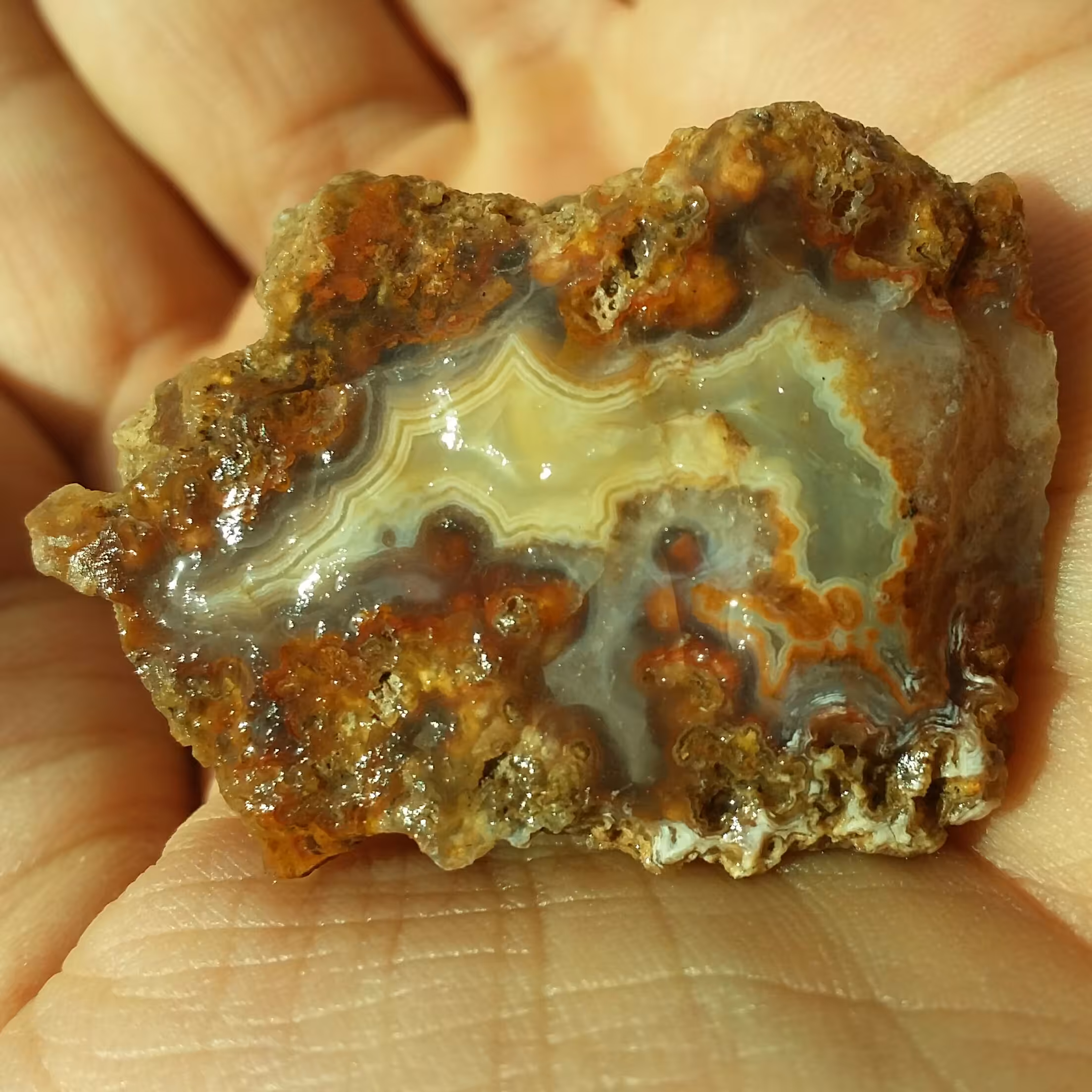 سنگ راف عقیق سلیمانی رنگی منظره خااااص 100درصد طبیعی