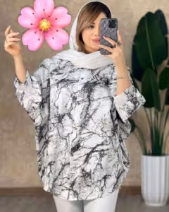 پانچو زنانه داکرون نخ مدل مرمر