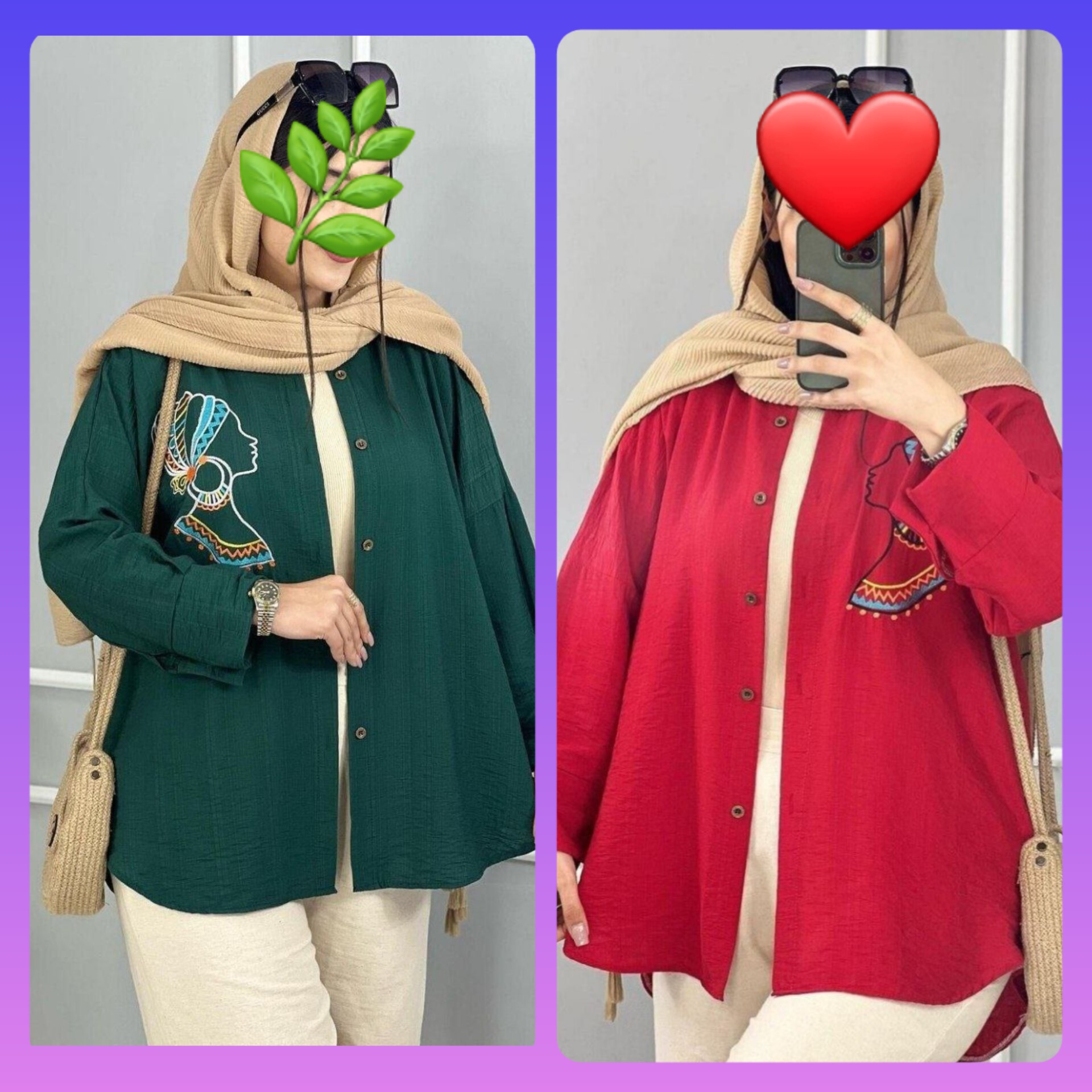 شومیز مانتویی سرخ پوستی بابوس 79 سایز 38 تا 50