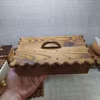 جا قاشقی چوبی طرح بیسکویت 