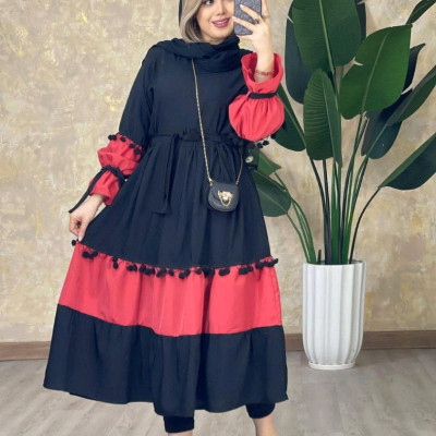 پیراهن مهمانی زنانه نخی ساحلی مدل آوینا داکرون