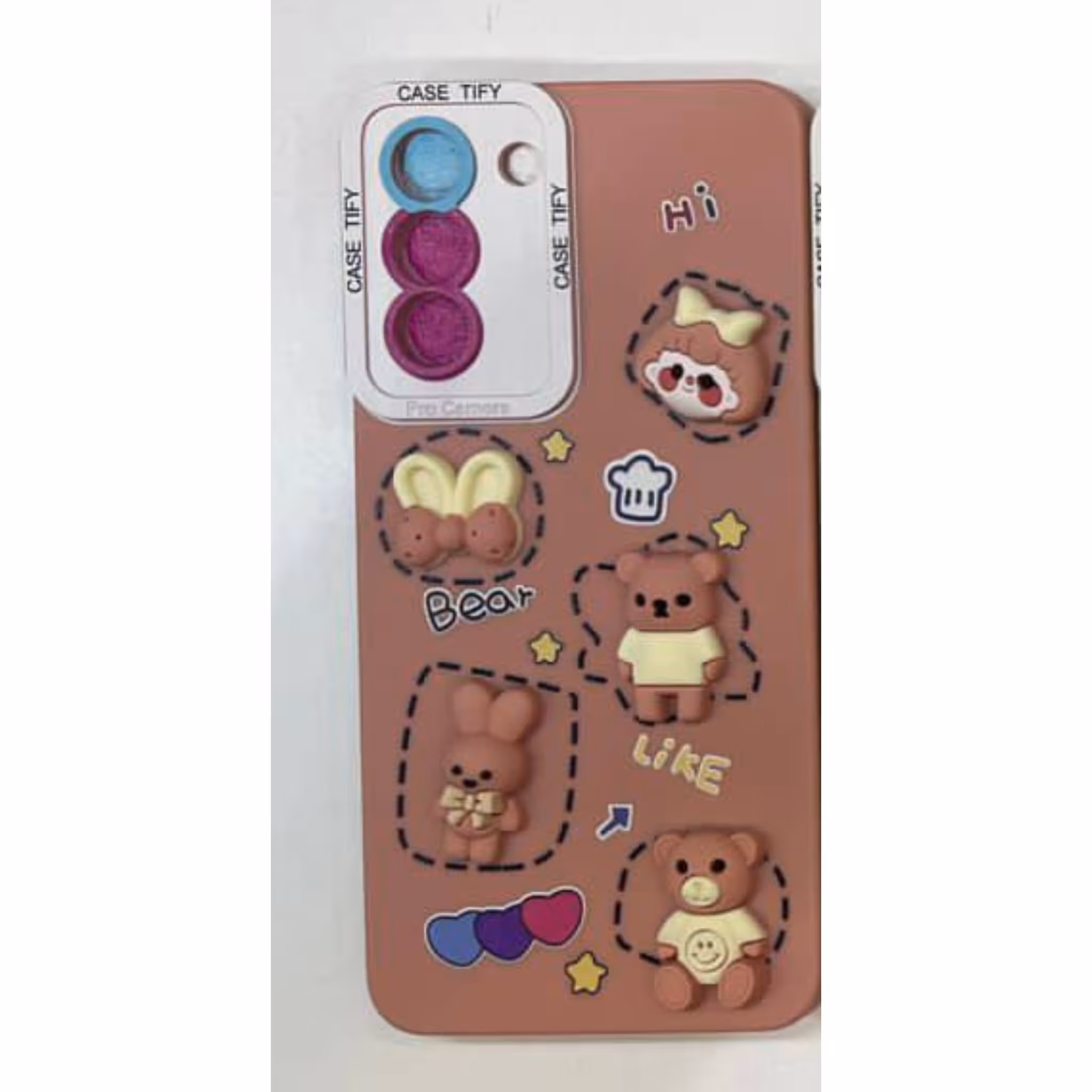 قاب گوشی عروسکی برجسته در 5 رنگ و طرح کیوت مناسب گوشی سامسونگ شیائومی و آیفون 