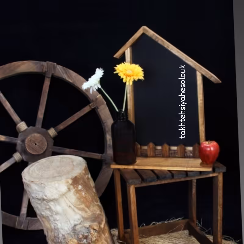 تخته سیاه رومیزی45در30طرح کلبه آلاچیق ویژه جشن تولدوپیشخوان کافیشاپ وتهیه محتوای فینگرفود