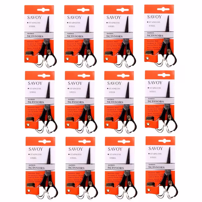 قیچی دسته عسلی آرایشی کوچک اعلا (جعبه 12 عددی)(قیچی اصلاح موی سبیل)(ابعاد 6*12 سانتی متر)