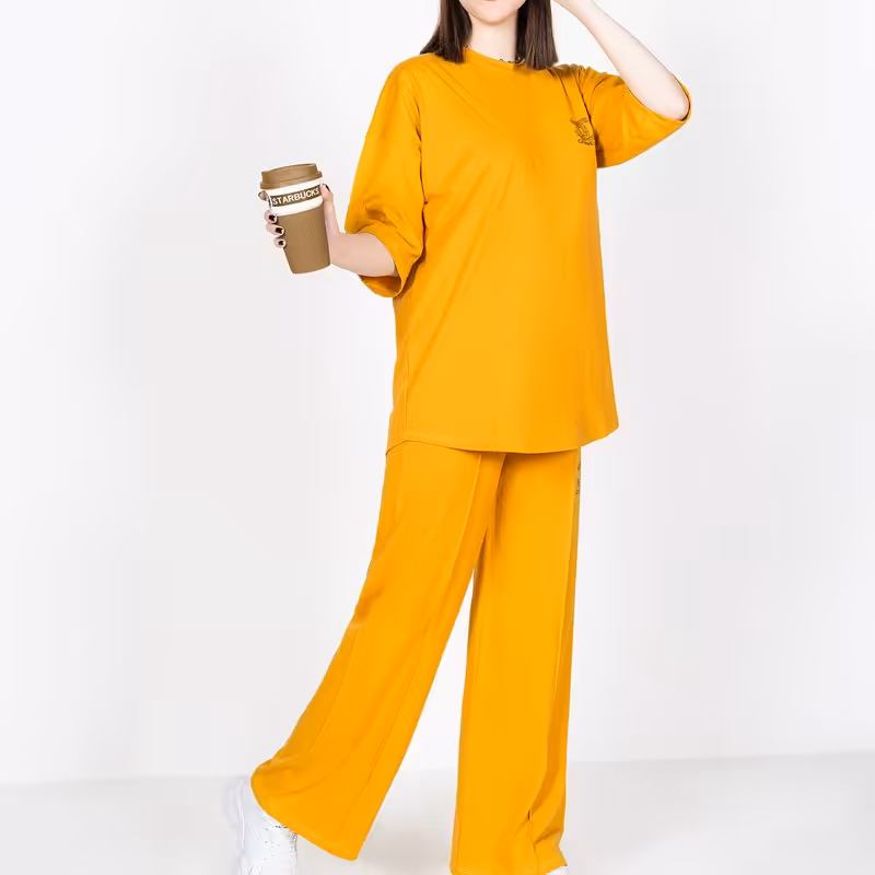 ست تیشرت و شلوار زنانه طرح چنل فری 36 تا 46