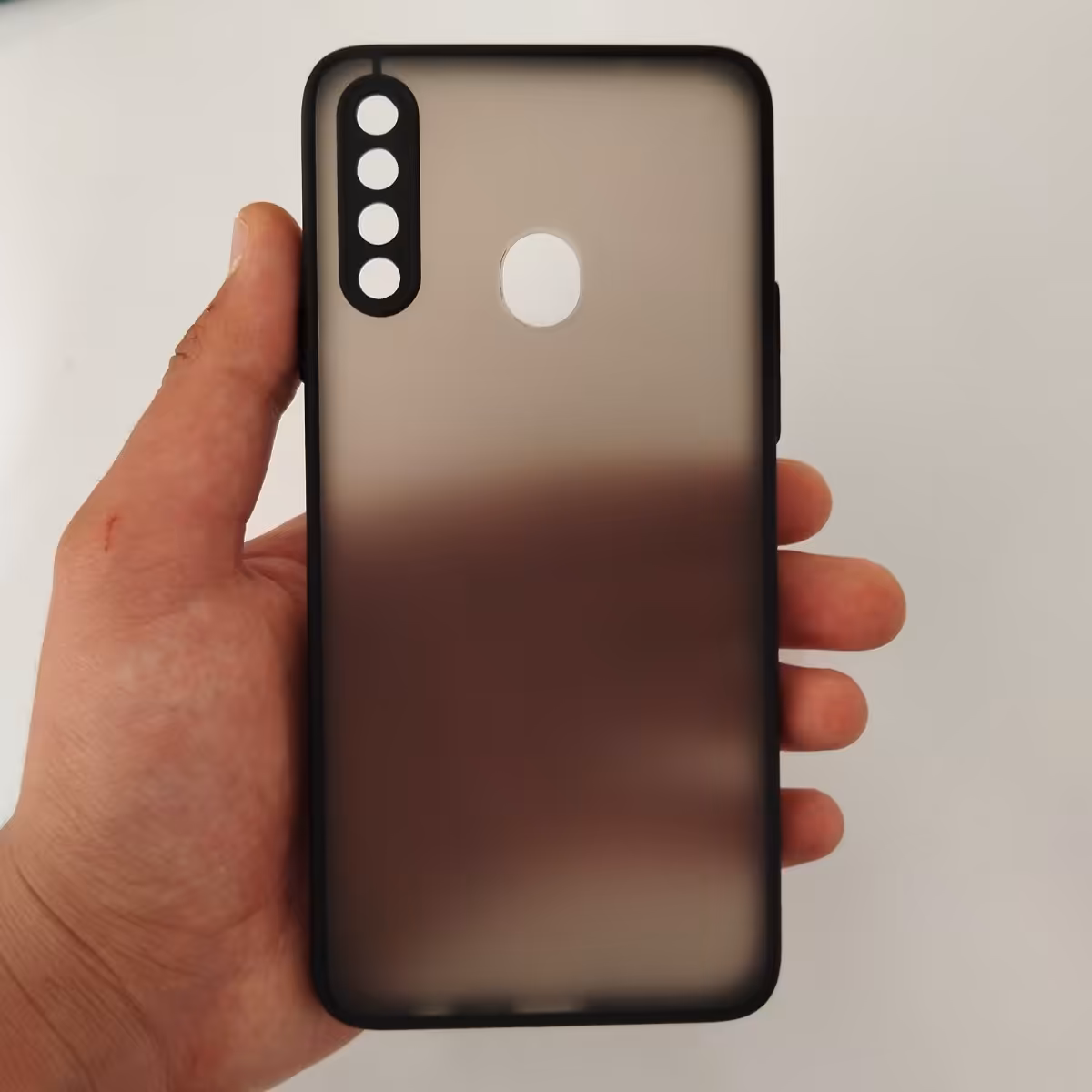 گارد - قاب - کاور پشت مات رنگ مشکی محافظ لنز دار مناسب برای سامسونگ Galaxy A20S (a20s)