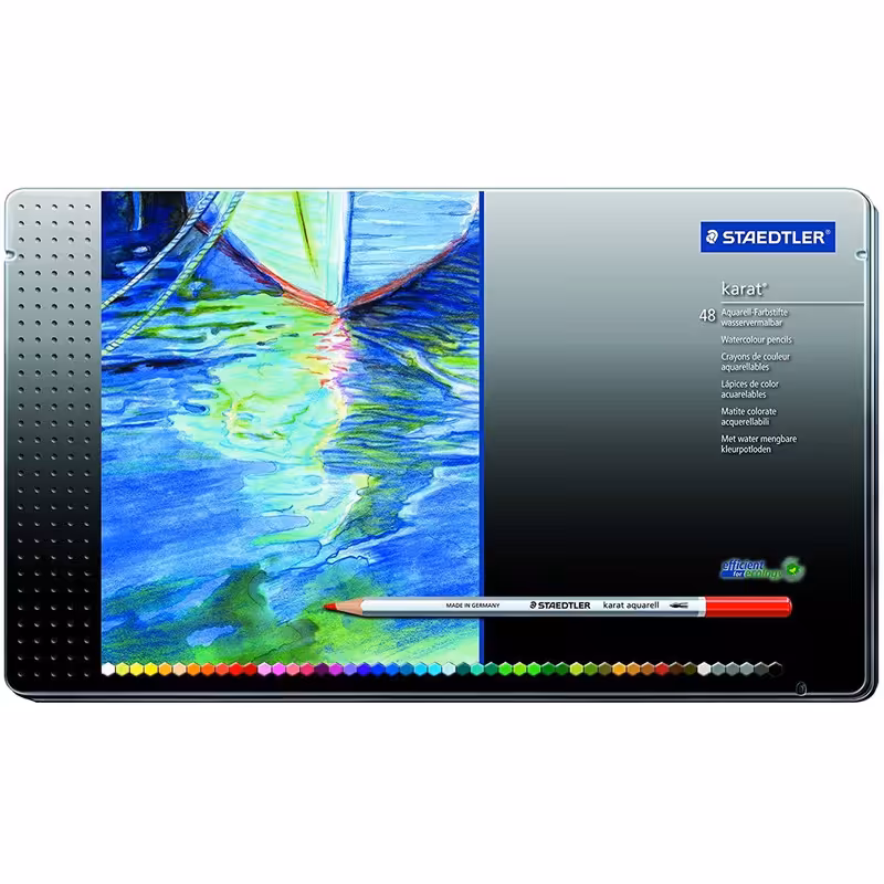 مداد آبرنگی 48 رنگ استدلر مدل Karat