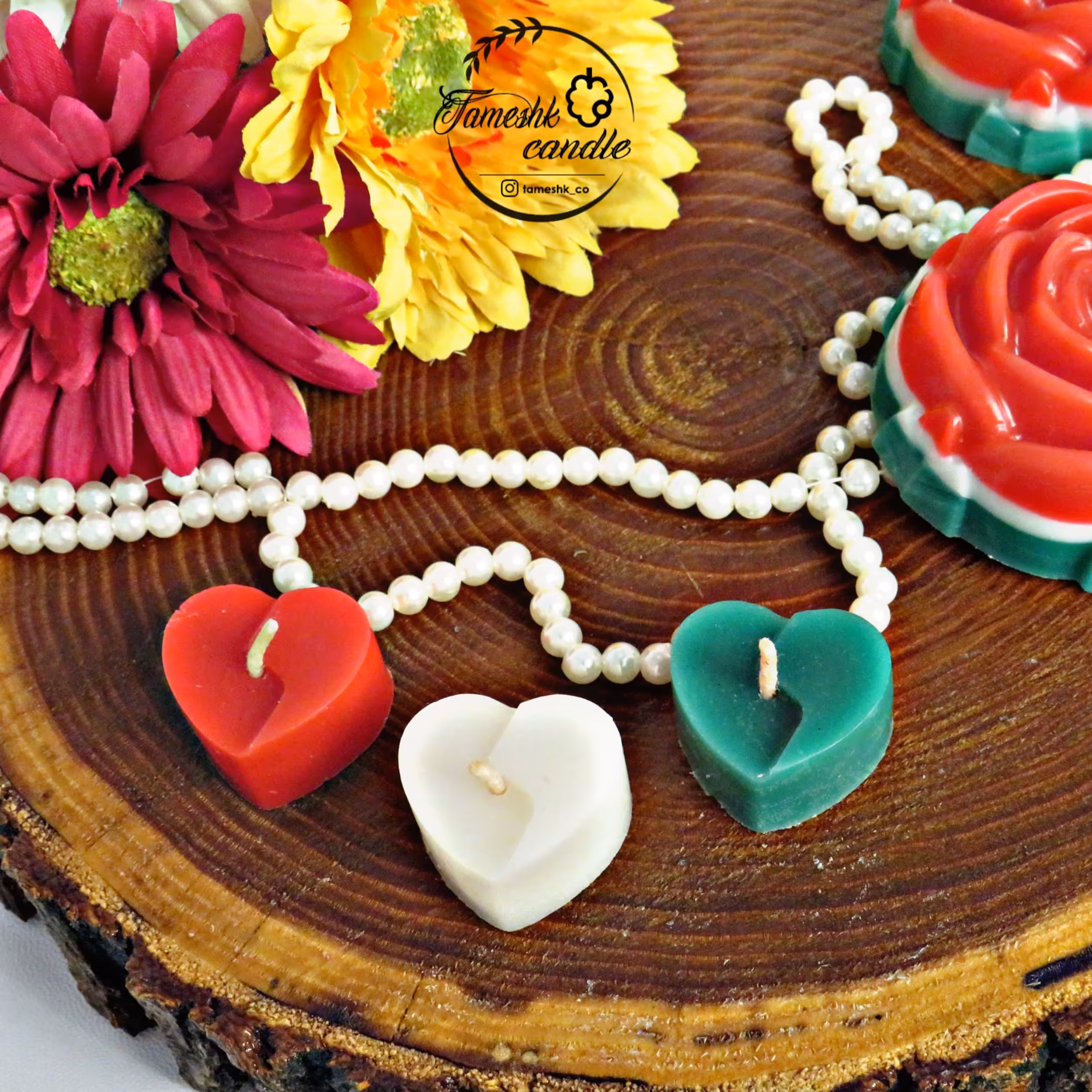 شمع قلب 3 رنگ یلدایی