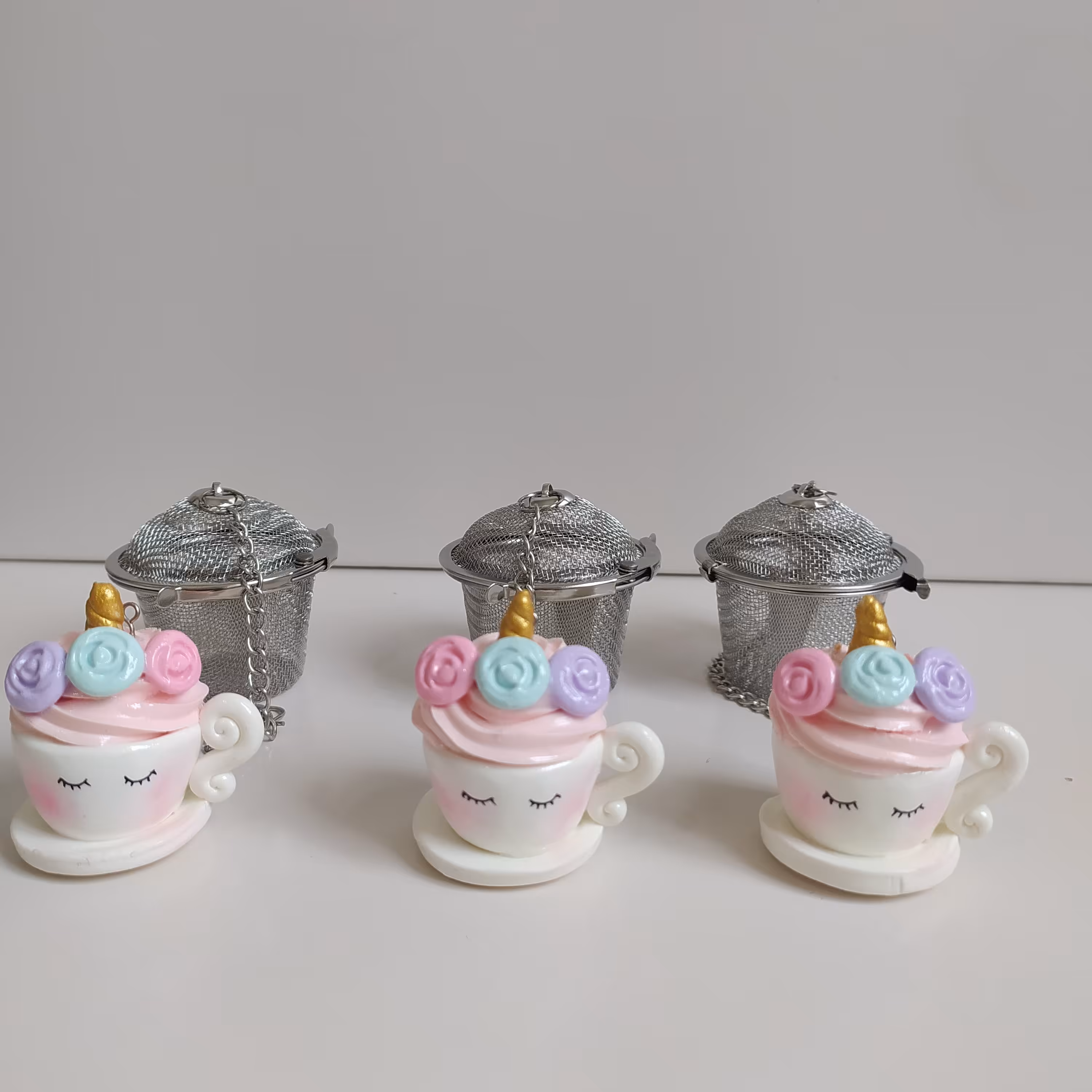 آویز صافی چای بدون صافی استیل طرح فنجون یک عددی