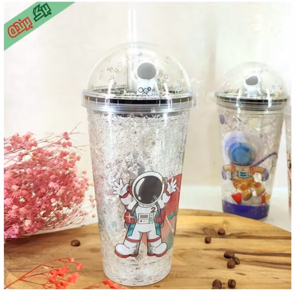 ماگ اسموتی ژله ای آیس دار چراغدار طرح فضانورد