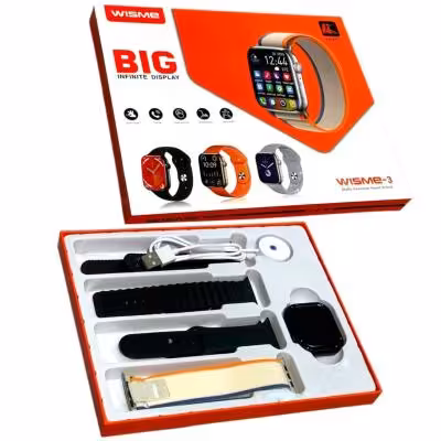 ساعت هوشمند سری 9 مدل wisme 3 به همراه 4 عدد بند