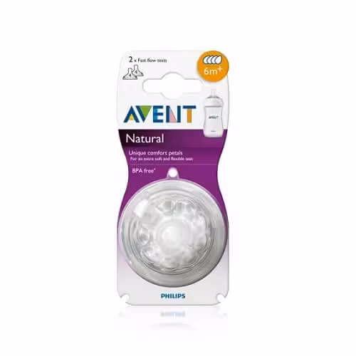 سرشیشه طبیعی 4سوراخه اونت (+6 ) natural avent - فروشگاه بدو نی نی