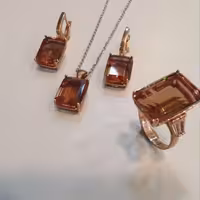 6-نیم ست نقره عیار 925 با سنگ الکساندریت با روکش آب طلا رزگلد کد 10- W 20.48 