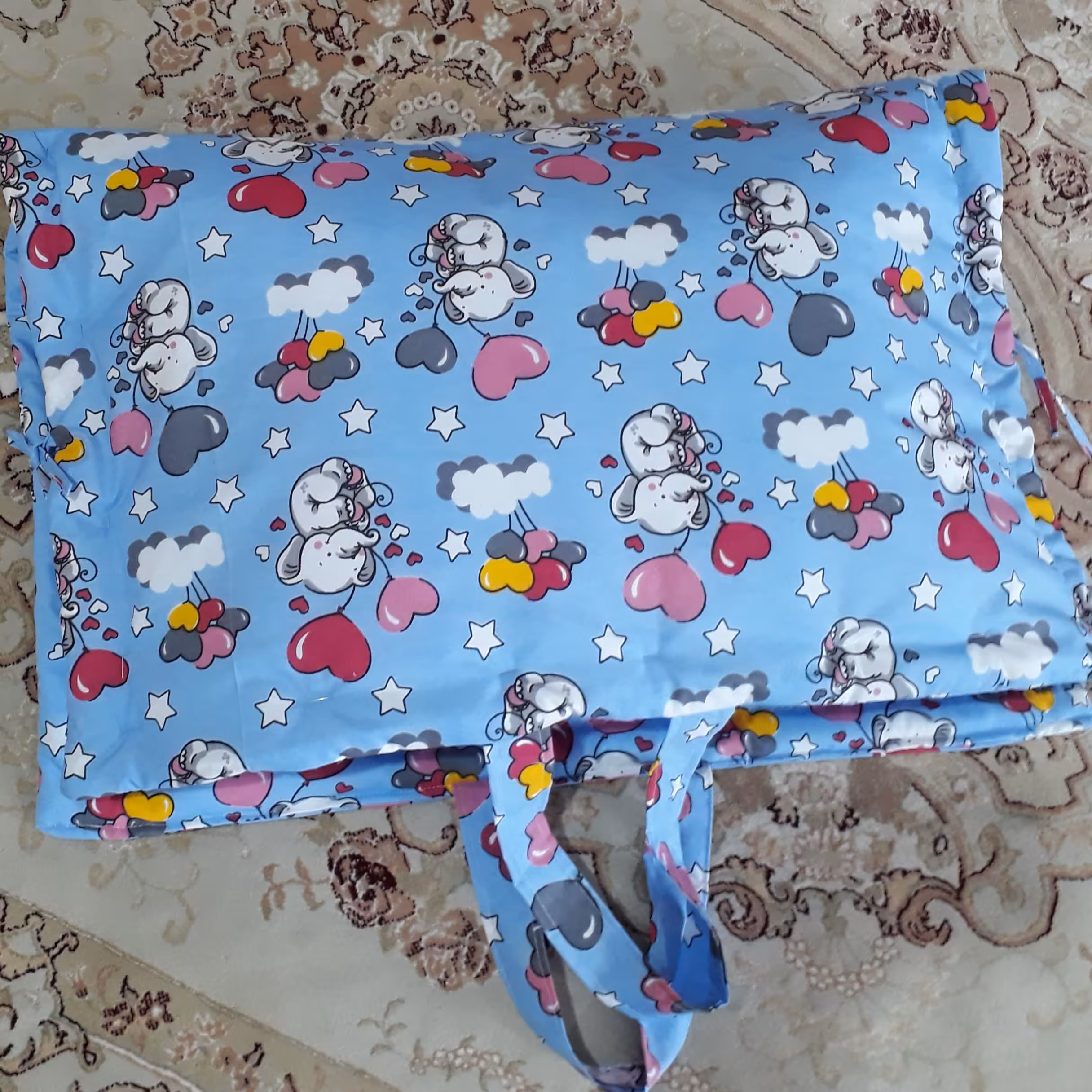 ست لحاف و تشک و بالش مسافرتی نوزاد تا یکسال برای سیسمونی،سایز کوچیک ،با طرح و رنگ عالی و دوخت تمیز