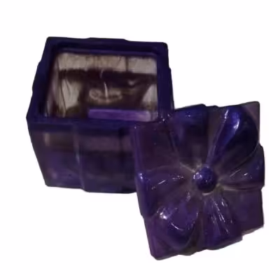 جعبه رزینی دستساز پاپیون بنفش