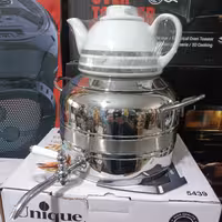 کتری قوری استیل فرانسوی براق قوری چینی