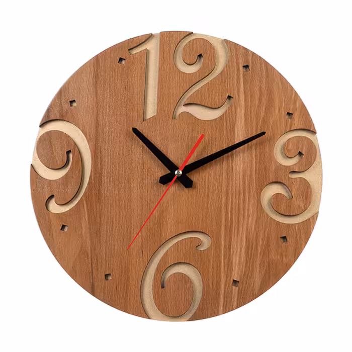 ساعت دیواری چوبی مدل کیتا کلاسیک کد CK 605-CT - (قطر 35 cm)