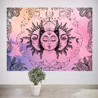 پوستر پارچه ای طرح تپستری ماه و خورشید کد 018