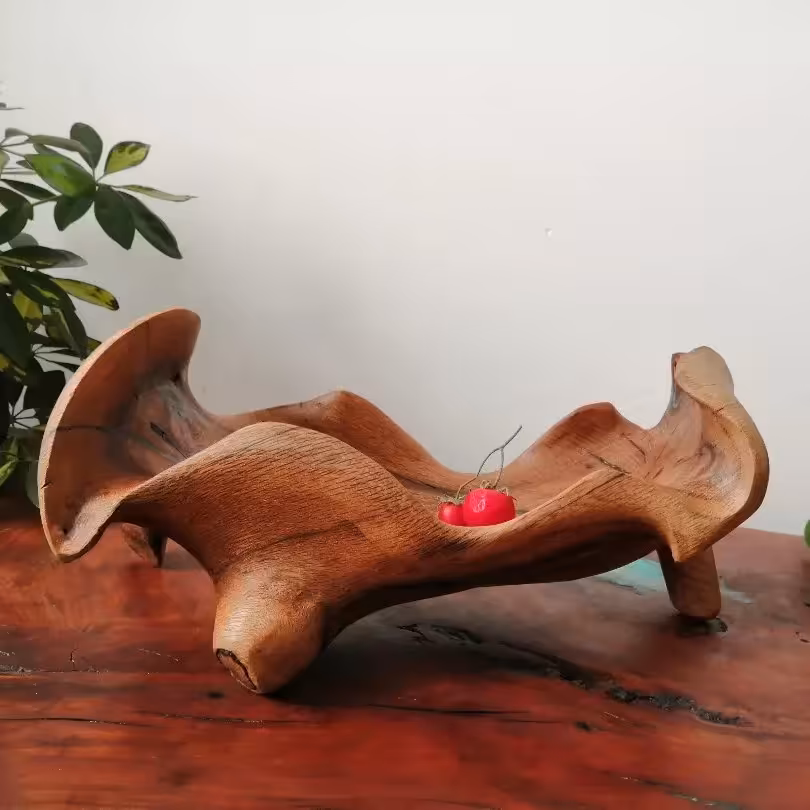 ظرف پایه دار و خاص، چوب بلوط 