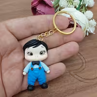 آویز کیف مدرسه پسرانه عروسک جاکلیدی طلایی ای سرکلیدی پیکسل خمیری پسر اکسسوری هدیه برای کودکان جاسوئیچی پاستیلی