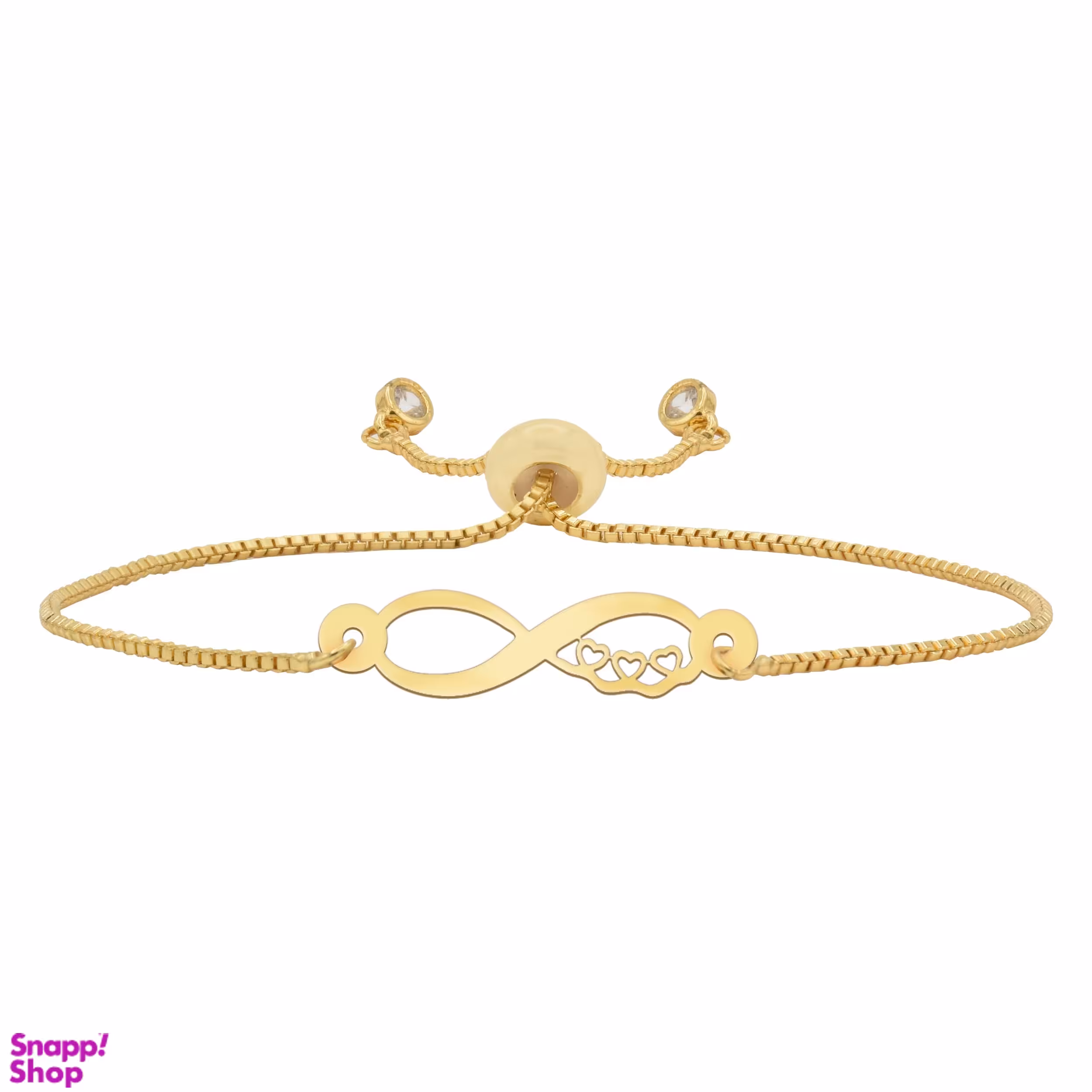 دستبند طلا 18 عیار طرح بینهایت مدل D9