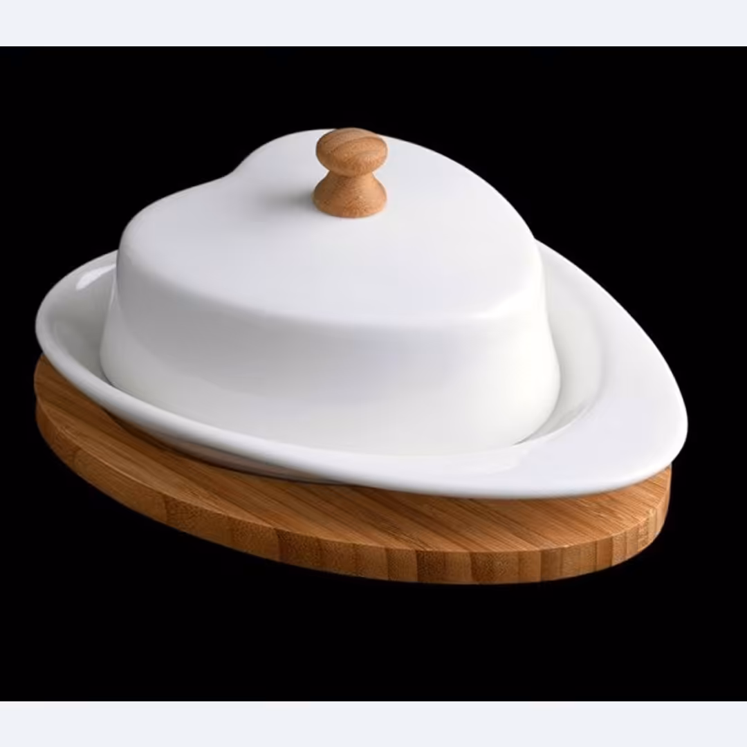 کره خوری چوب سرامیک وارداتی  طرح قلب