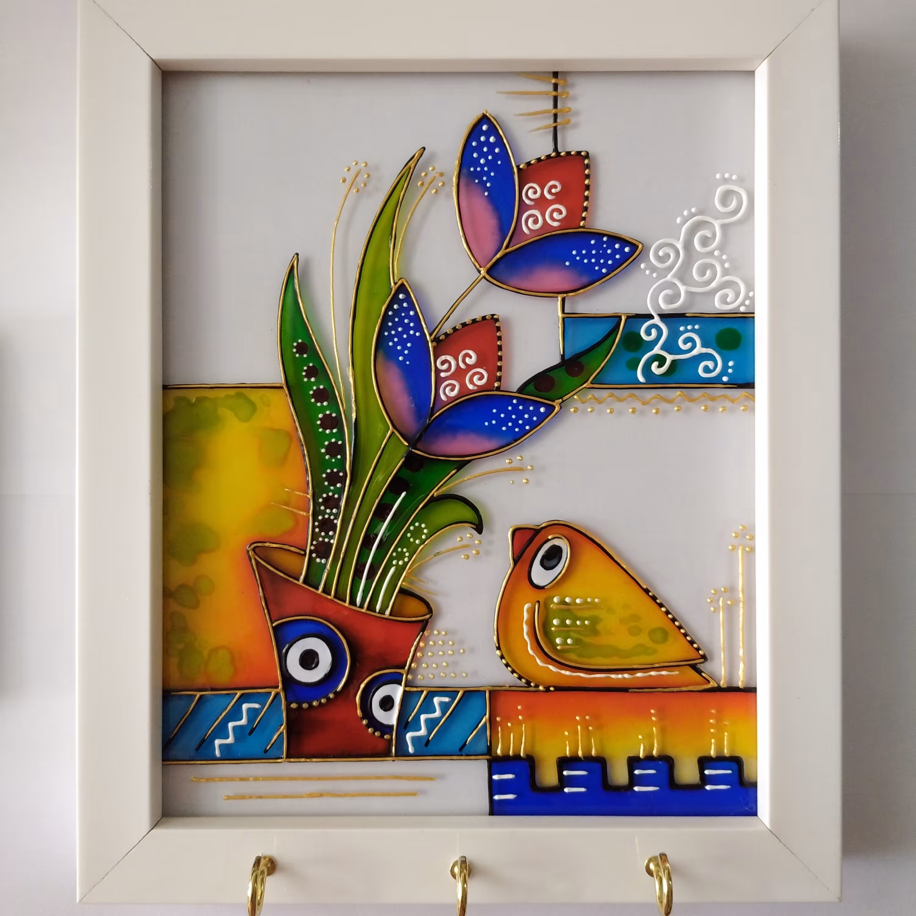 جاکلیدی ویترای طرح گنجشک کوچک ابعاد 20 در 25