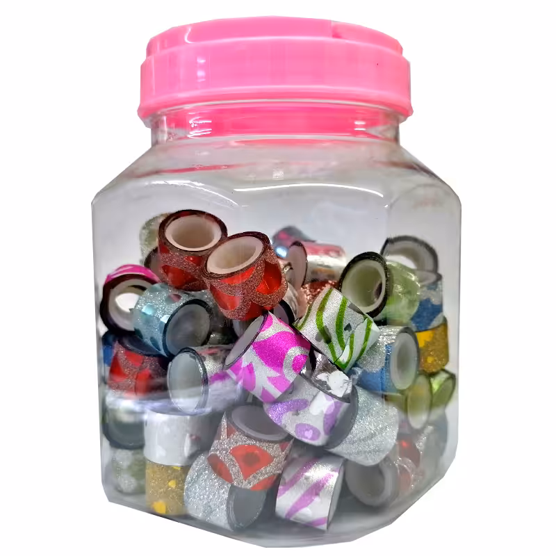 خرید چسب نواری فانتزی مدل اکلیلی بسته 90 عددی رنگ جور